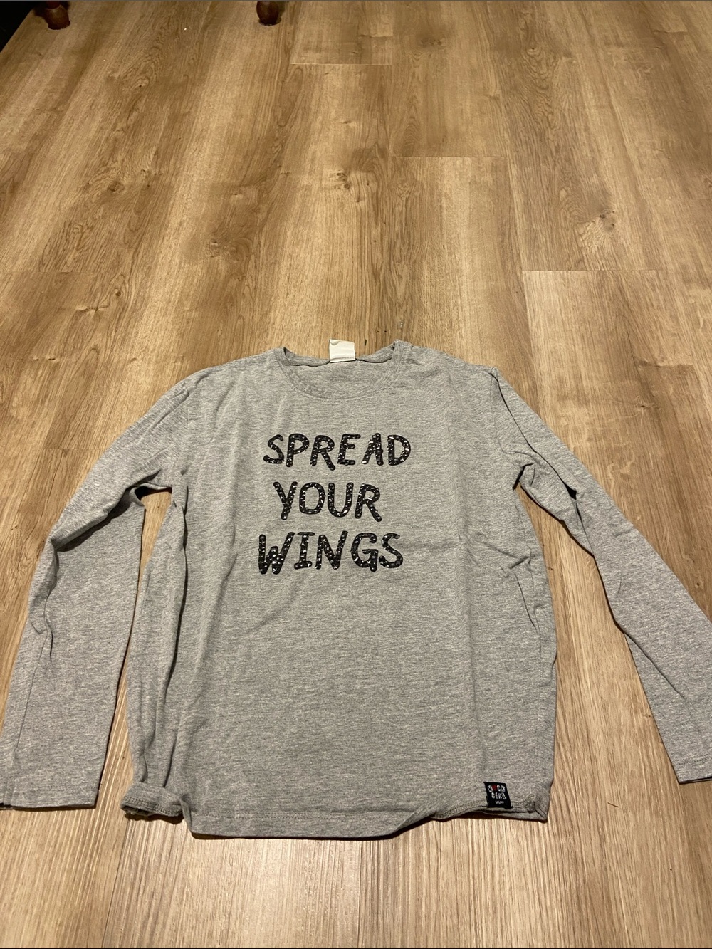 Kids Gray Long Sleeve Tee - "Spread Your Wings"